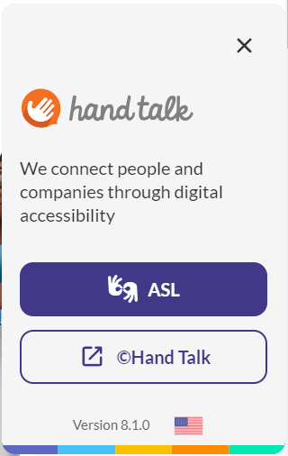 Página de sobre do plugin com tag demonstrando estar traduzindo para ASL