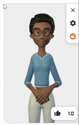Maya realizando uma tradução.