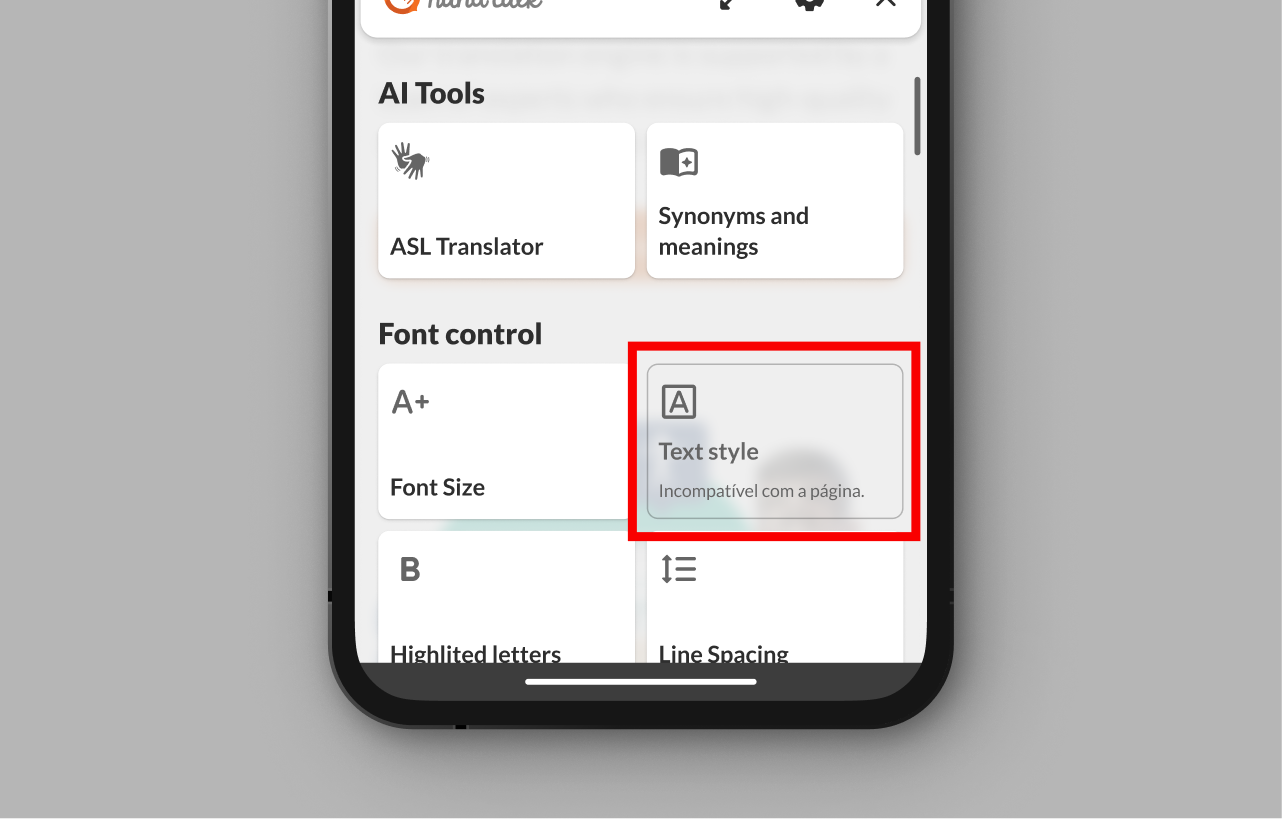 Open Assistive Resources with one of the resources unavailable.