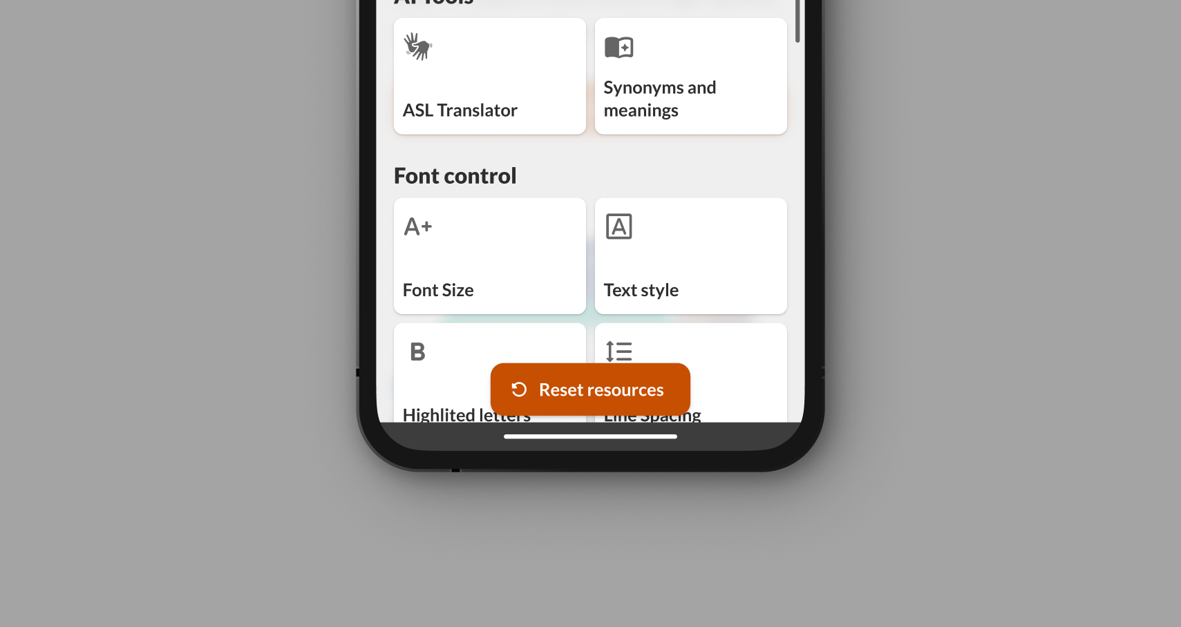 Featured image with restore features button.
